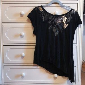 embellished cut miss me shirt